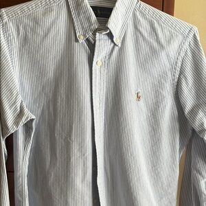 Ralph Lauren Blue Striped Button-Down Shirt Mens small